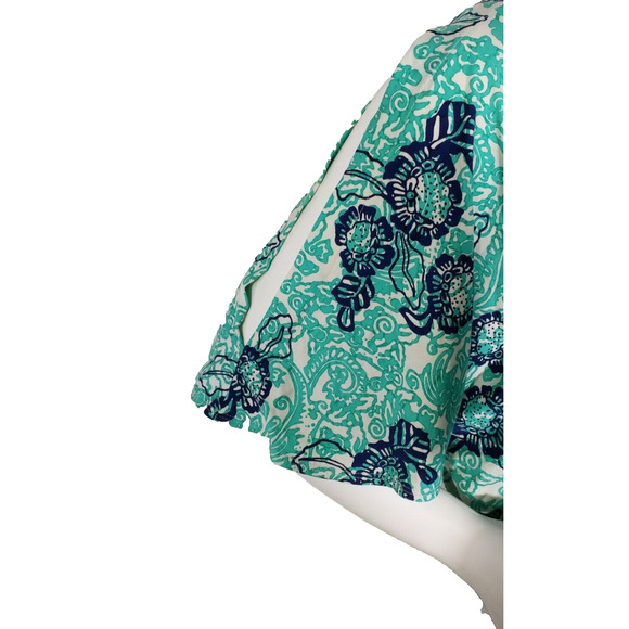 Nanette Lepore Swim Cover-Up Tunic XS Green Batiki Pullover Beach Resort Wear - Picture 5 of 8